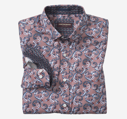 Men's Printed Cotton Shirt - Johnston Murphy