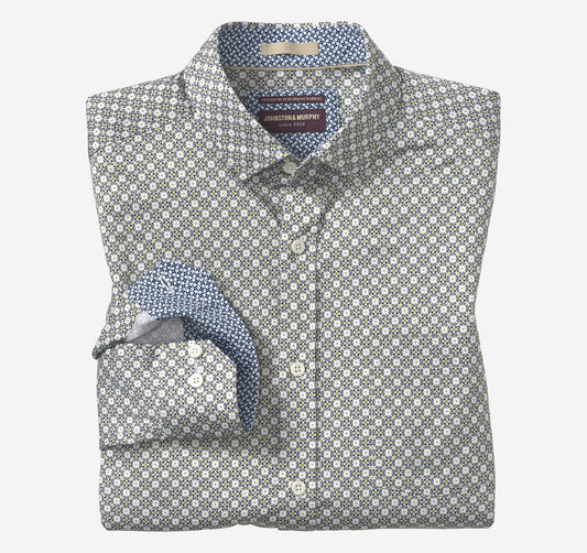 Men's Printed Cotton Shirt - Johnston Murphy
