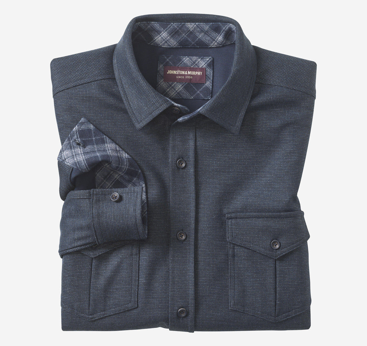 Men's Button-Front Knit Shirt - Johnston Murphy