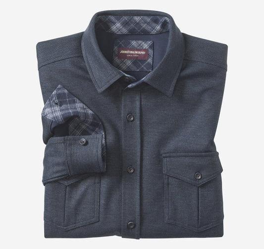 Men's Button-Front Knit Shirt - Johnston Murphy