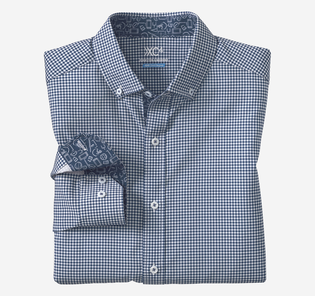 Men's Game Day XC4® Long-Sleeve Gingham Shirt - Johnston Murphy