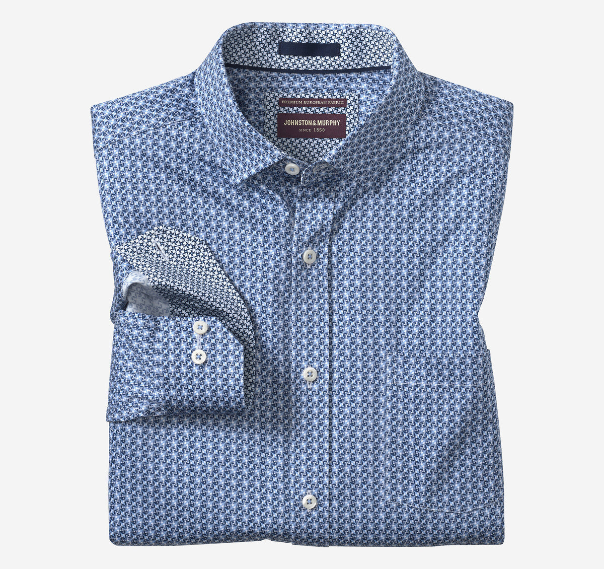 Men's Printed Cotton Shirt - Johnston Murphy