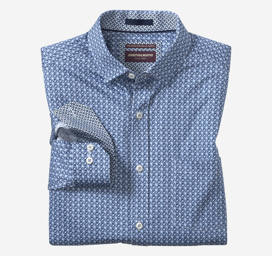 Men's Printed Cotton Shirt - Johnston Murphy