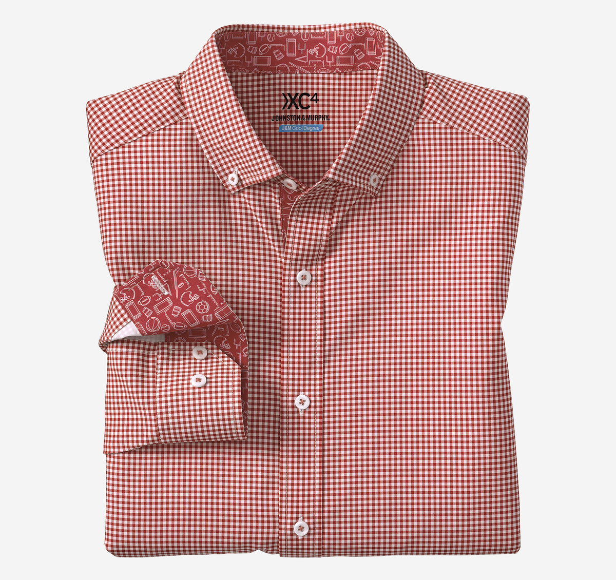 Men's Game Day XC4® Long-Sleeve Gingham Shirt - Johnston Murphy