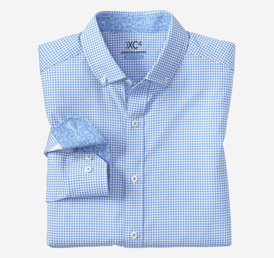 Men's Game Day XC4® Long-Sleeve Gingham Shirt - Johnston Murphy
