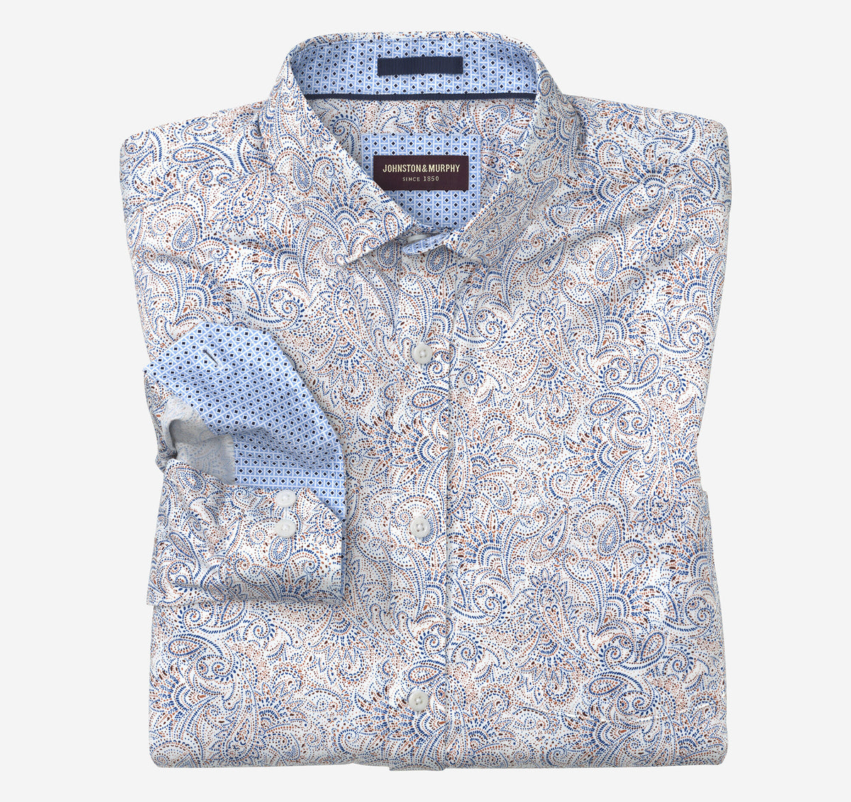 Men's Printed Cotton Shirt - Johnston Murphy