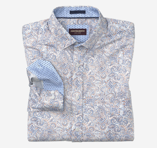 Men's Printed Cotton Shirt - Johnston Murphy
