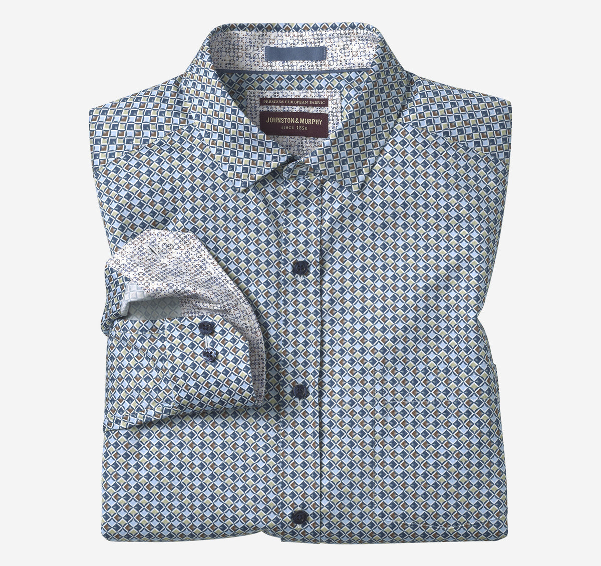 Men's Printed Cotton Shirt - Johnston Murphy