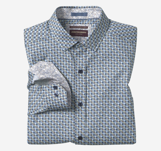 Men's Printed Cotton Shirt - Johnston Murphy