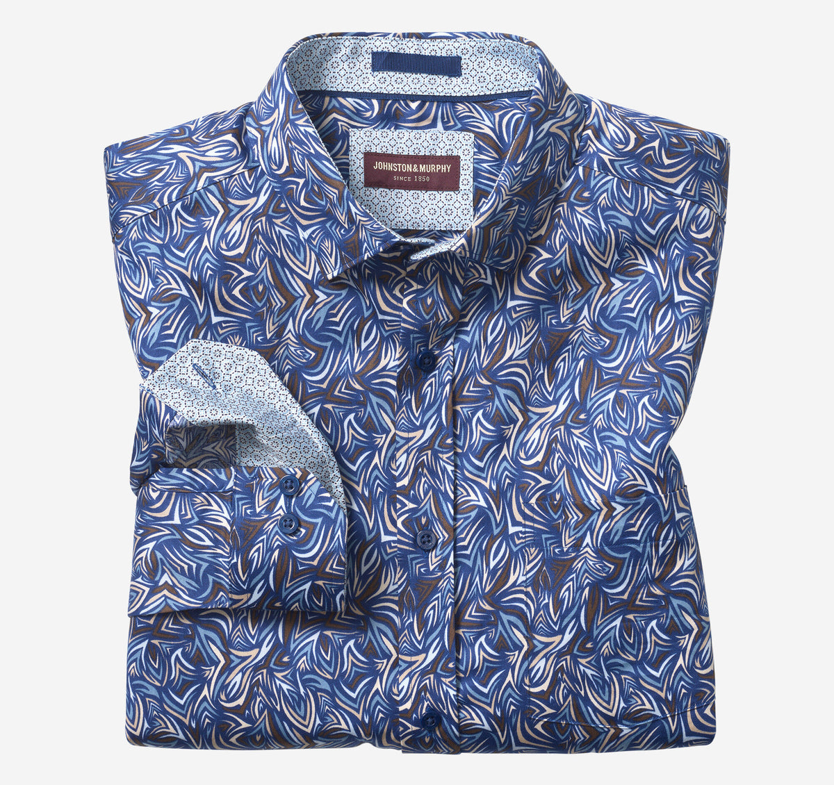 Men's Printed Cotton Shirt - Johnston Murphy