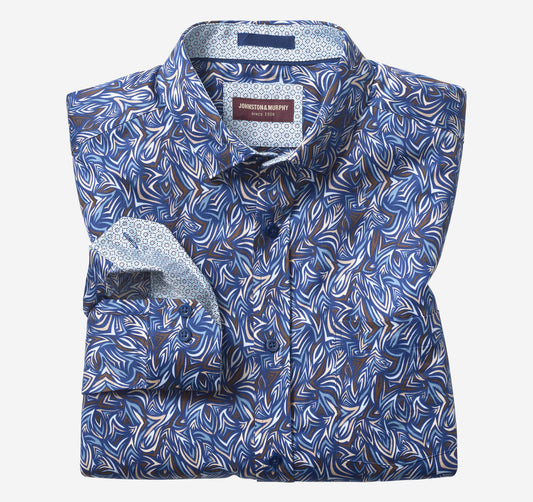 Men's Printed Cotton Shirt - Johnston Murphy