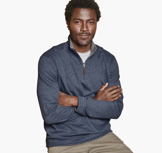 Men's Icon Reversible Solid Quarter-Zip - Johnston Murphy