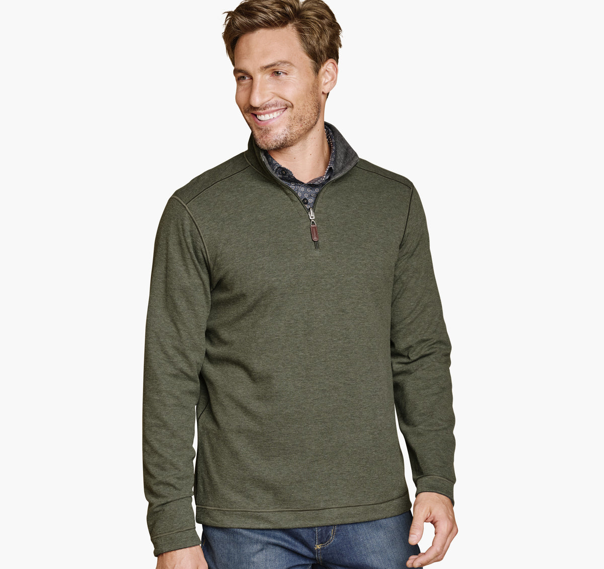 Men's Icon Reversible Solid Quarter-Zip - Johnston Murphy