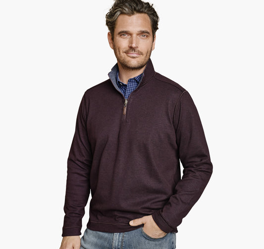 Men's Icon Reversible Solid Quarter-Zip - Johnston Murphy