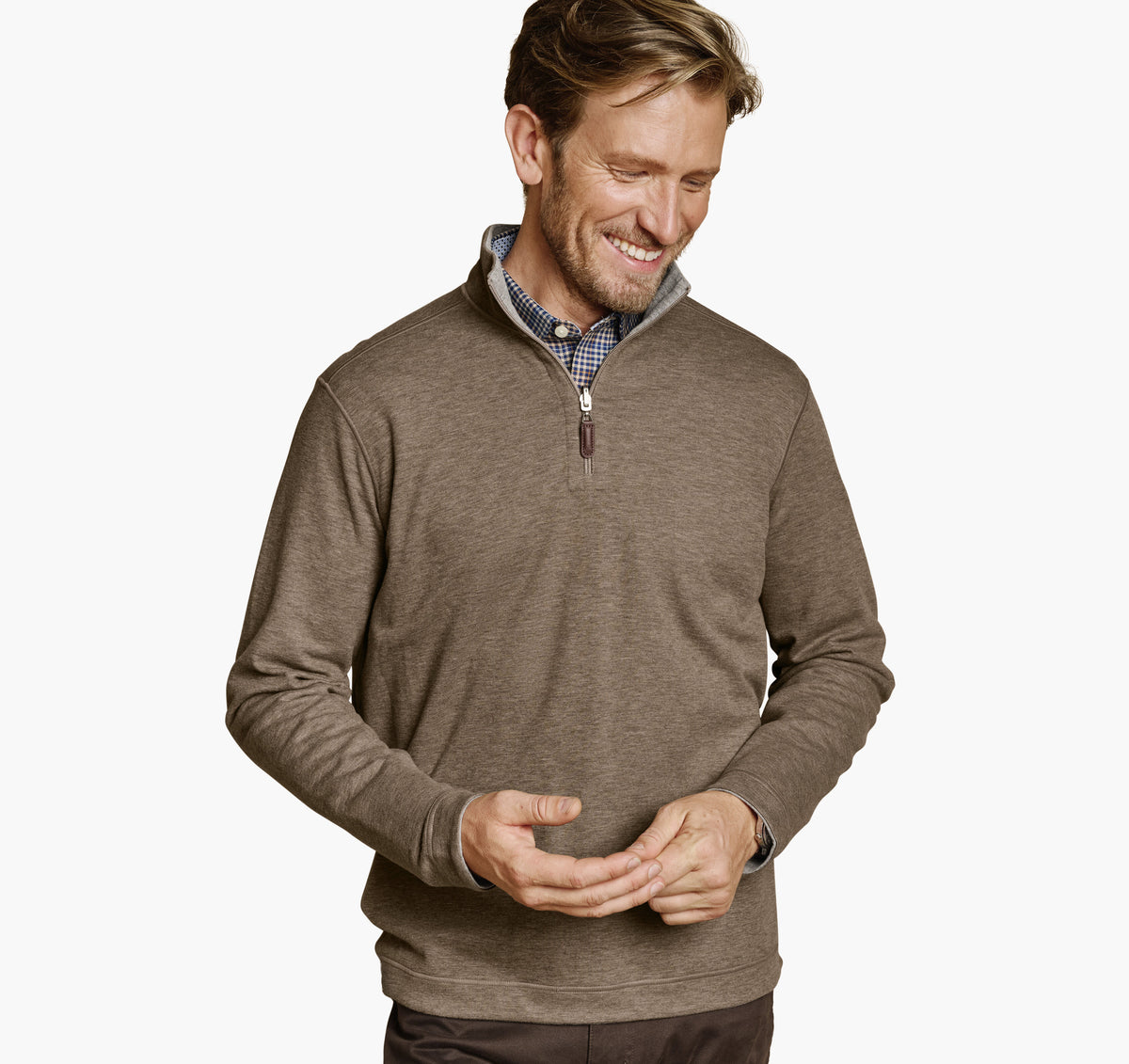 Men's Icon Reversible Solid Quarter-Zip - Johnston Murphy