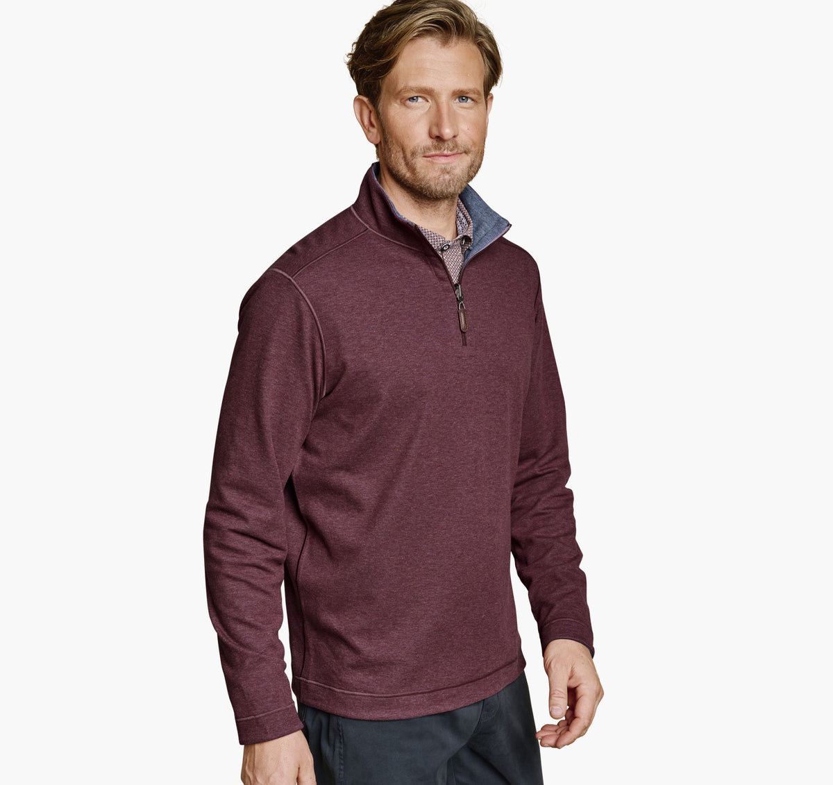 Men's Icon Reversible Solid Quarter-Zip - Johnston Murphy