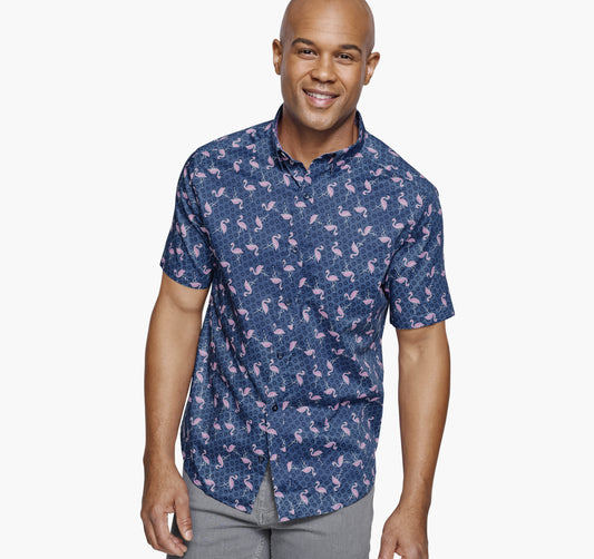 Men's Printed Short-Sleeve Shirt - Johnston Murphy