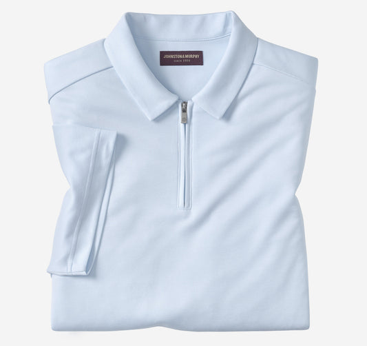 Men's Vintage Birdseye Zip Polo - Johnston Murphy