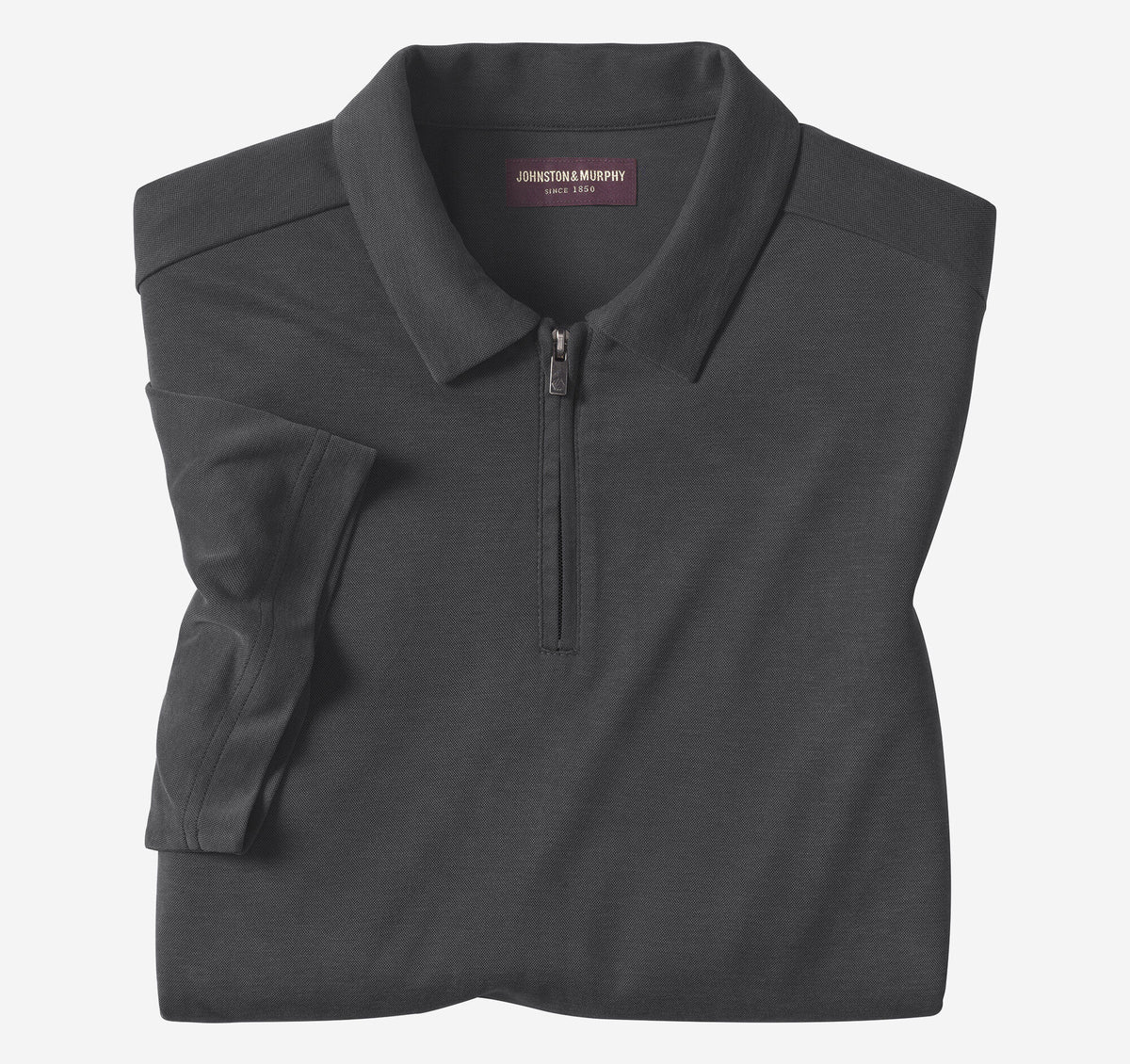 Men's Vintage Birdseye Zip Polo - Johnston Murphy