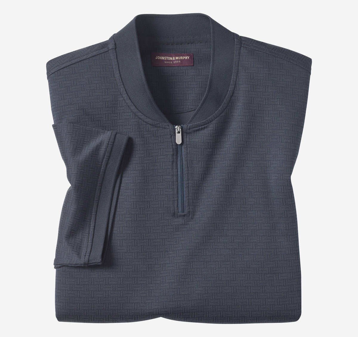 Men's Jacquard Zip Polo - Johnston Murphy