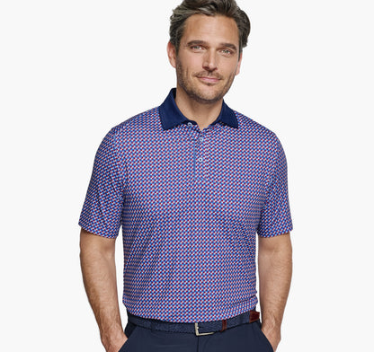 Men's XC4® Performance Solid-Collar Print Polos + Cool Degree™ - Johnston Murphy