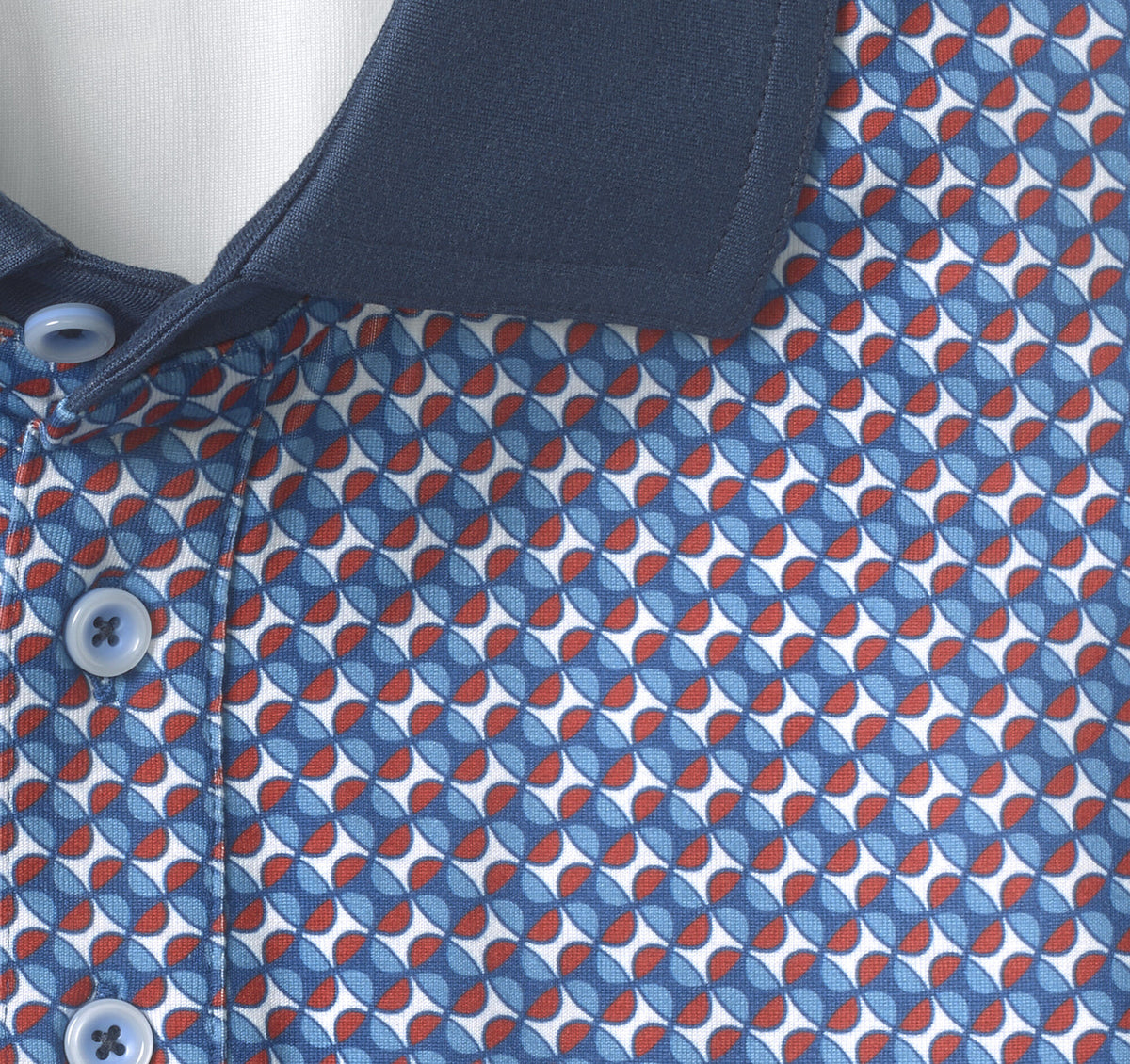 Men's XC4® Performance Solid-Collar Print Polos + Cool Degree™ - Johnston Murphy