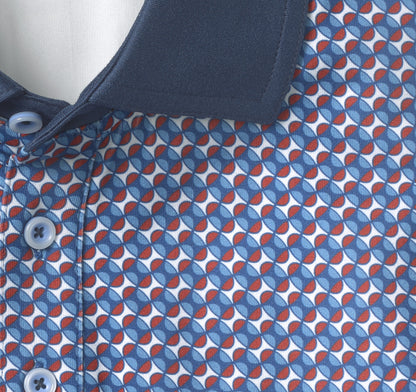 Men's XC4® Performance Solid-Collar Print Polos + Cool Degree™ - Johnston Murphy