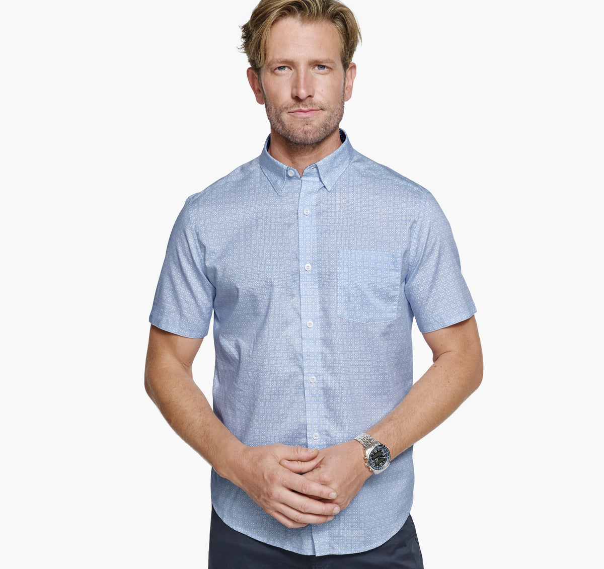 Men's Printed Short-Sleeve Shirt - Johnston Murphy