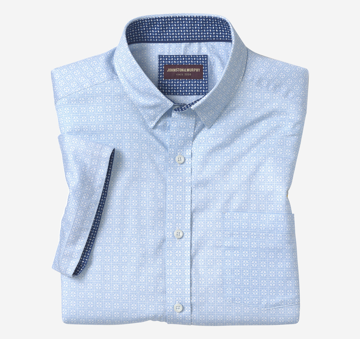 Men's Printed Short-Sleeve Shirt - Johnston Murphy