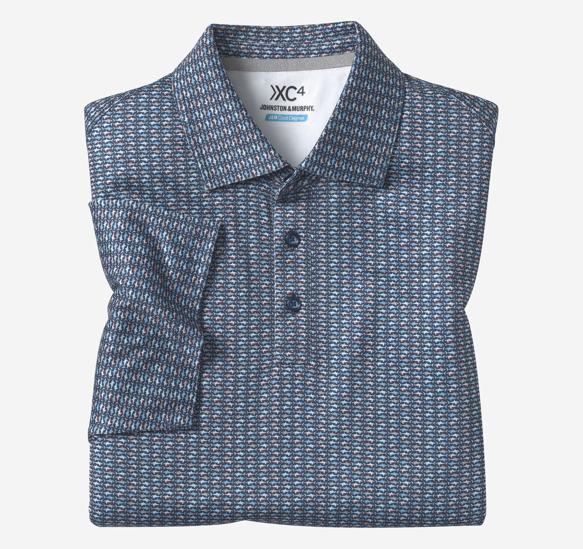 Men's XC4® Performance Print Polos + Cool Degree™ - Johnston Murphy