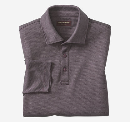 Men's Knit Jacquard Long-Sleeve Polo - Johnston Murphy