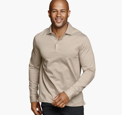 Men's Herringbone Long-Sleeve Polo - Johnston Murphy
