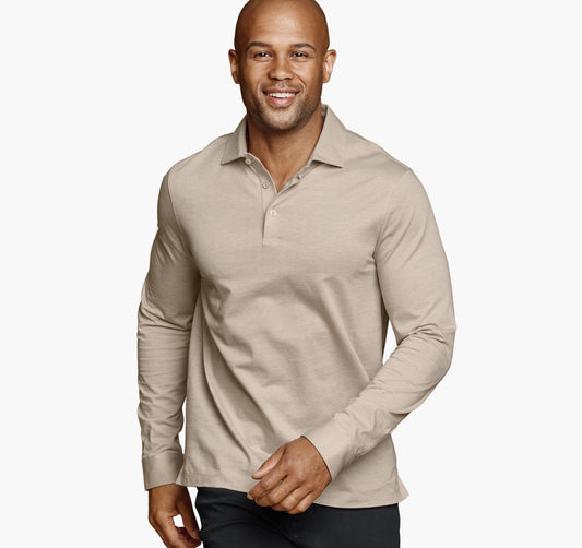 Men's Herringbone Long-Sleeve Polo - Johnston Murphy