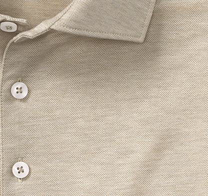 Men's Herringbone Long-Sleeve Polo - Johnston Murphy