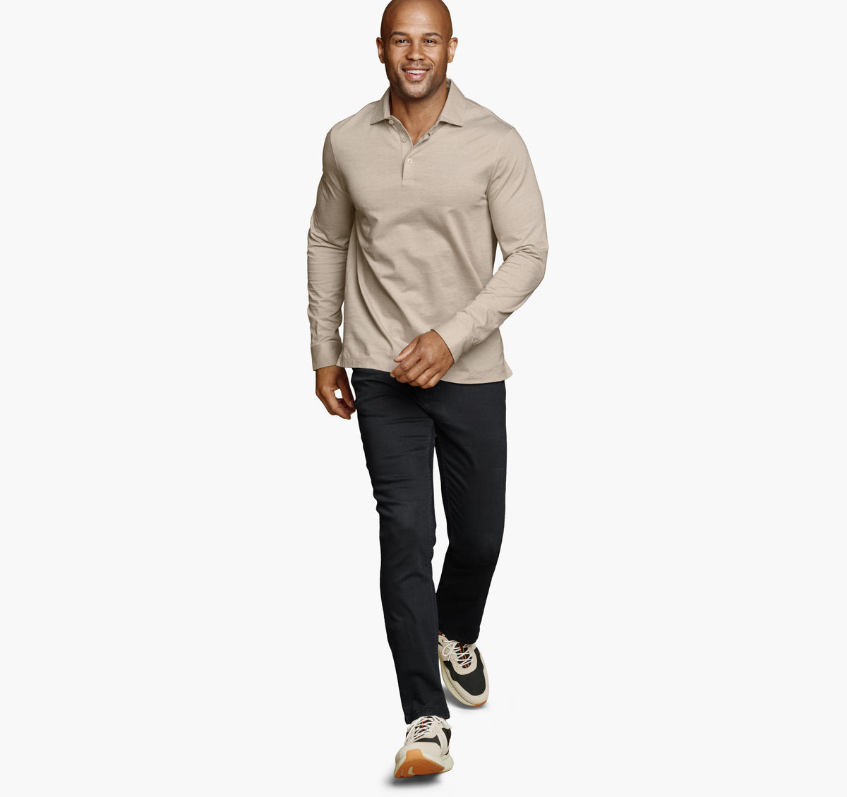 Men's Herringbone Long-Sleeve Polo - Johnston Murphy