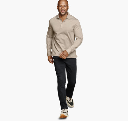 Men's Herringbone Long-Sleeve Polo - Johnston Murphy