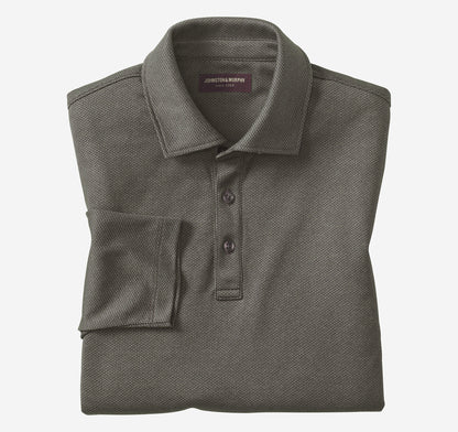 Men's Knit Jacquard Long-Sleeve Polo - Johnston Murphy