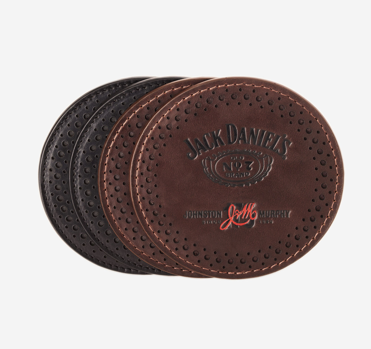 Men's Jack Daniel's x JM 175th Leather Coaster Set - Johnston Murphy