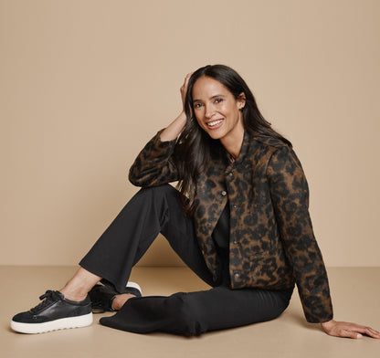 Women's Brushed Leopard-Print Bomber - Johnston Murphy