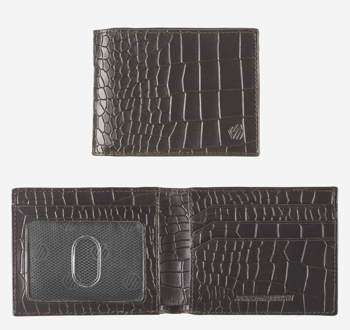 Men's Croc-Embossed Leather Billfold Wallet - Johnston Murphy
