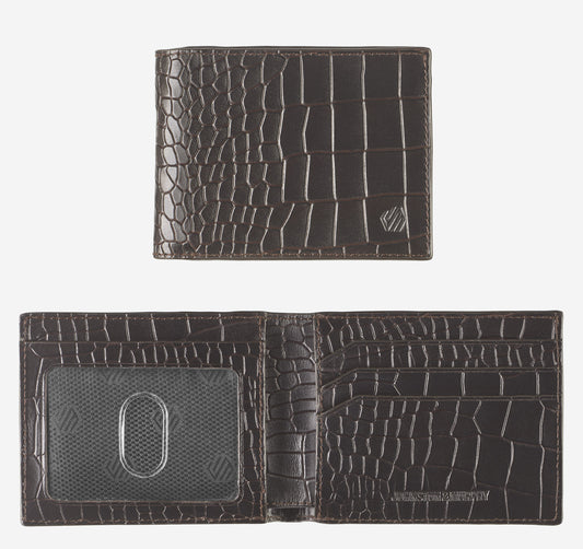Men's Croc-Embossed Leather Billfold Wallet - Johnston Murphy