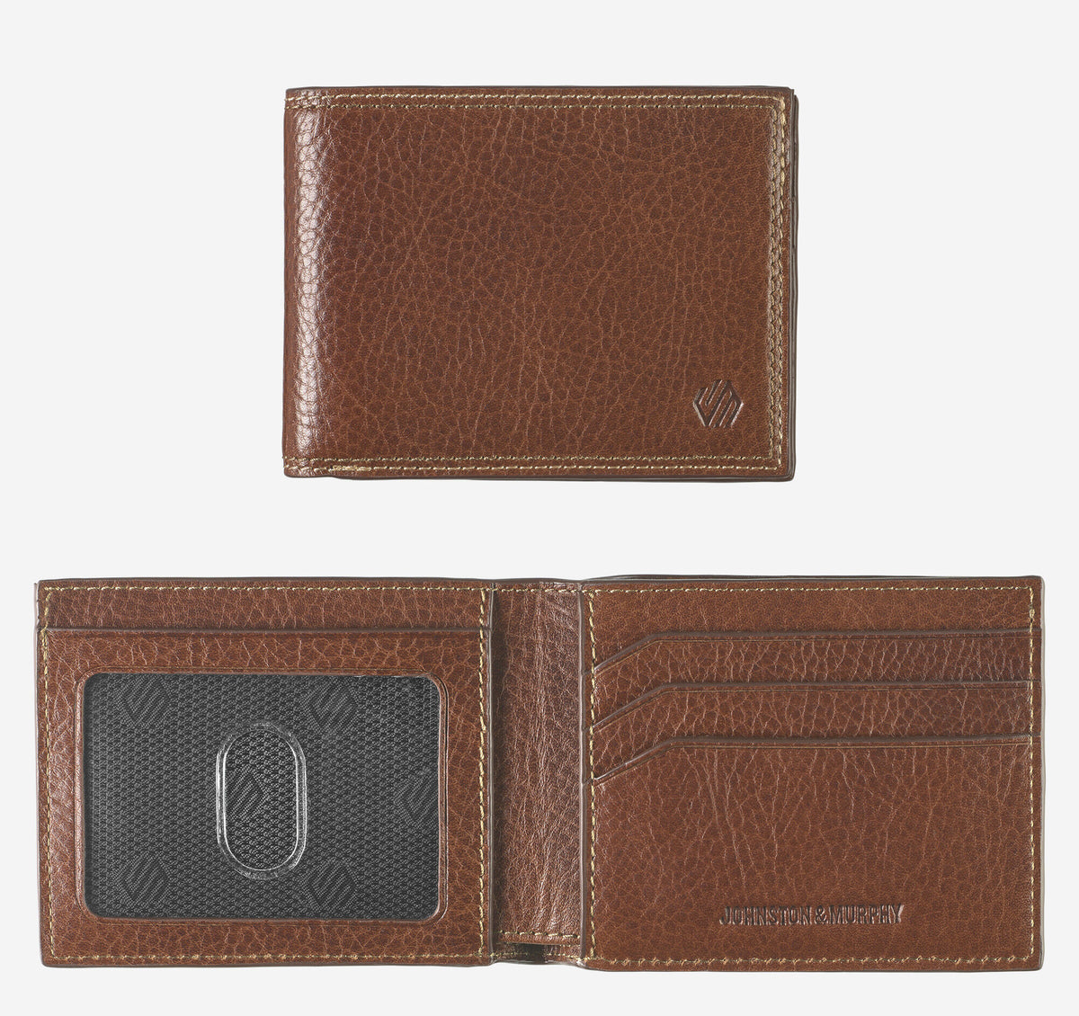 Men's Double Contrast Stitch Billfold Wallet - Johnston Murphy