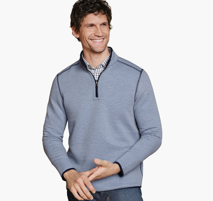 Men's Reversible Channel-Quilted Quarter-Zip - Johnston Murphy
