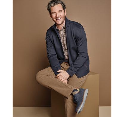 Men's Textured Solid Full Zip - Johnston Murphy