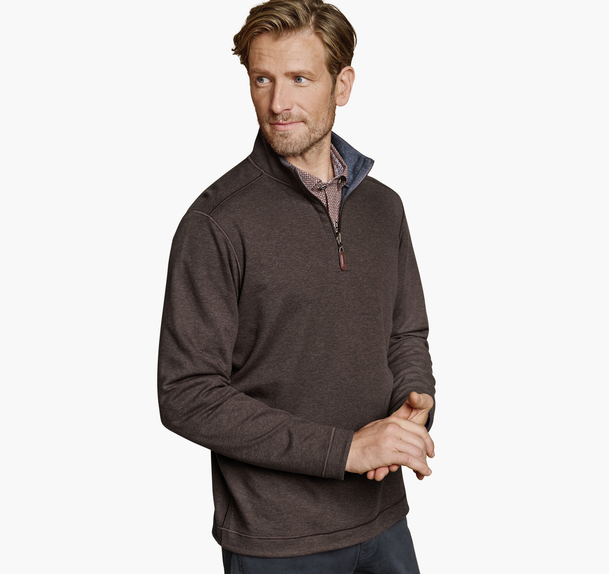 Men's Icon Reversible Solid Quarter-Zip - Johnston Murphy