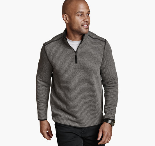 Men's Reversible Channel-Quilted Quarter-Zip - Johnston Murphy