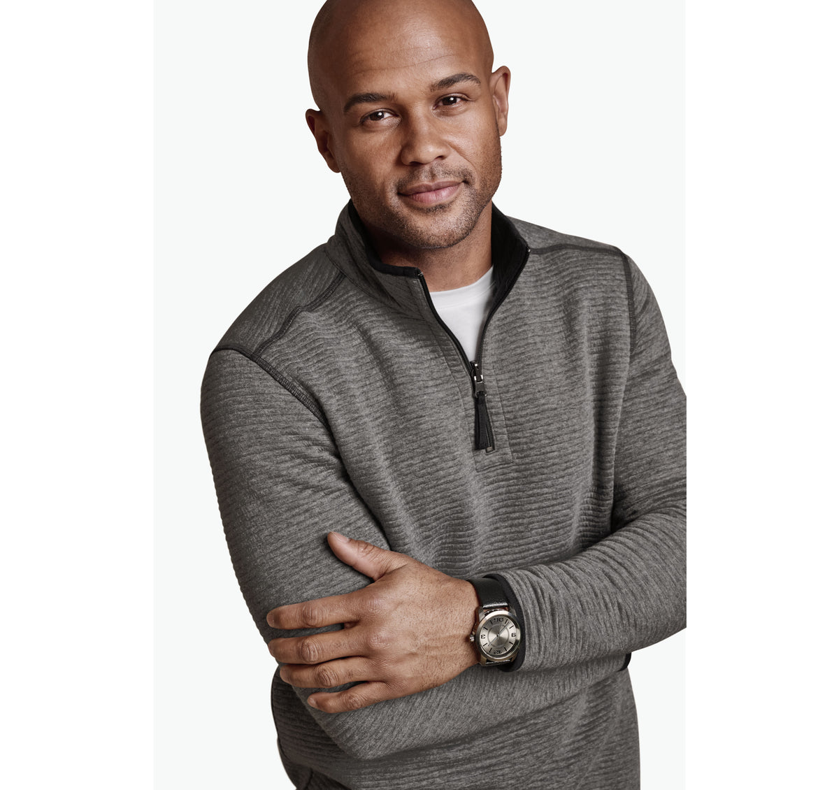 Men's Reversible Channel-Quilted Quarter-Zip - Johnston Murphy