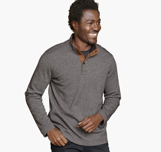 Men's Knit Jacquard Quarter-Snap Pullover - Johnston Murphy