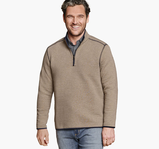 Men's Reversible Channel-Quilted Quarter-Zip - Johnston Murphy