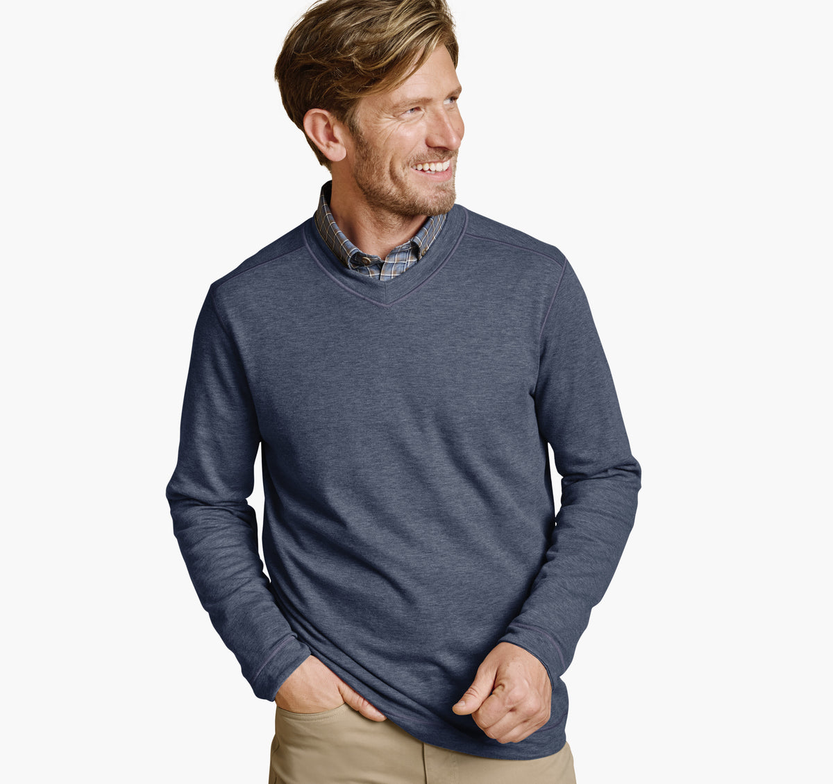 Men's Icon Reversible V-Neck Pullover - Johnston Murphy